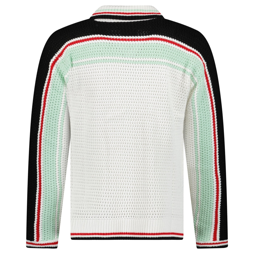 Casablanca Cotton Tennis Crochet Shacket in White / Multicolour