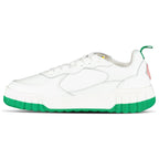 Casablanca Court Sneaker in White & Green
