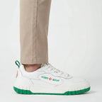 Casablanca Court Sneaker in White & Green