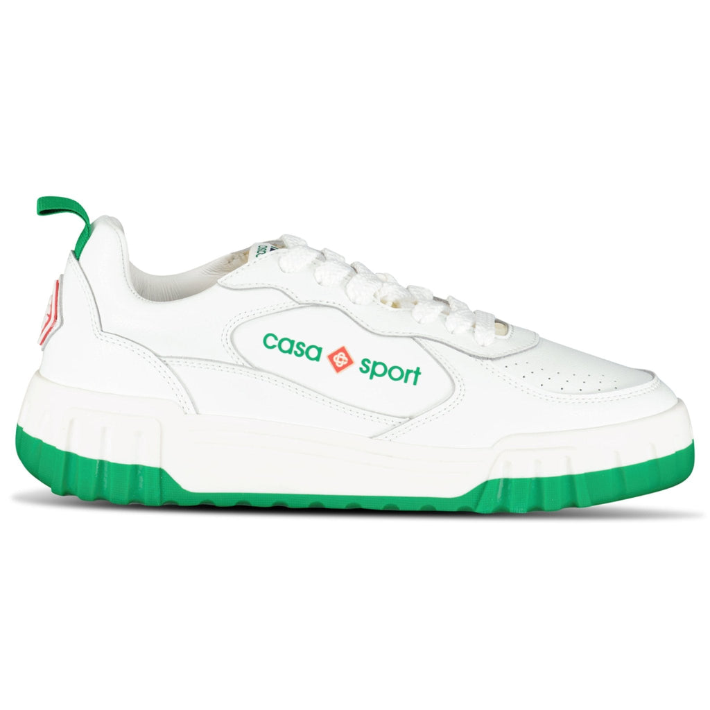 Casablanca Court Sneaker in White & Green