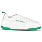 Casablanca Court Sneaker in White & Green