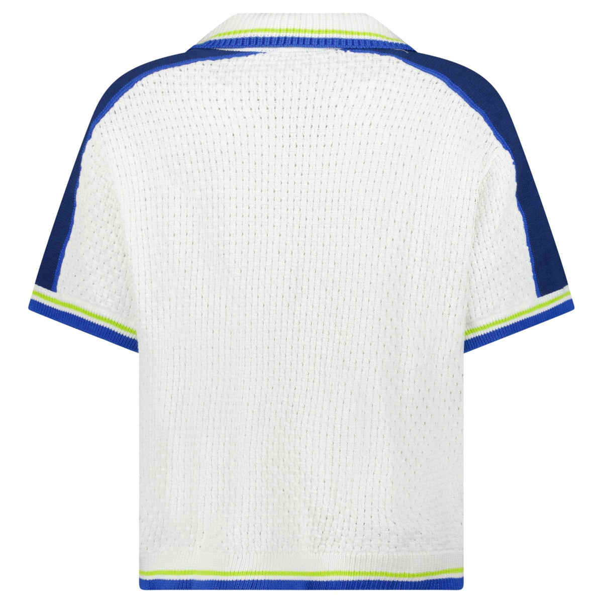 Casablanca Crochet Shirt in White and Blue