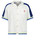 Casablanca Crochet Shirt in White and Blue