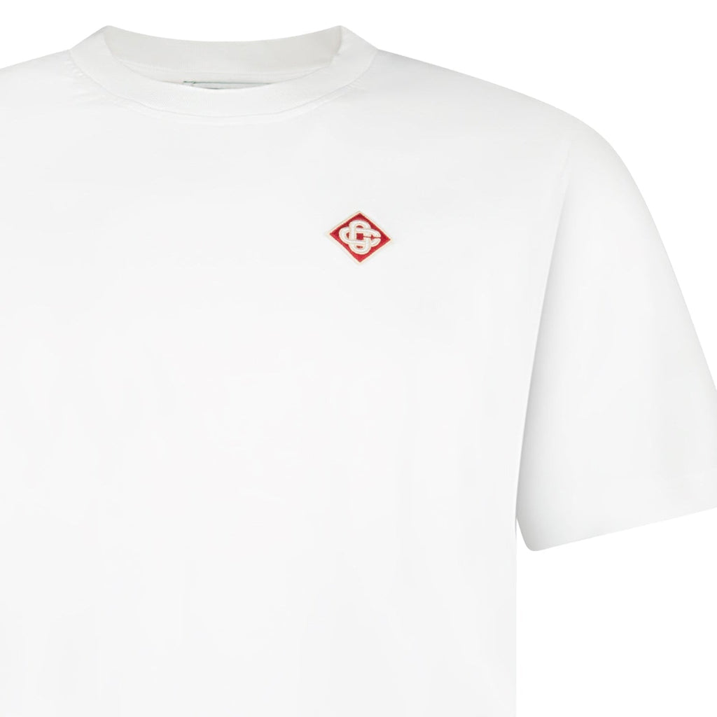 Casablanca Diamond Logo Short Sleeve T‑Shirt in White