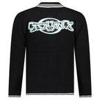 Casablanca Embroidered Faux Crochet Long Sleeve Shirt in Black