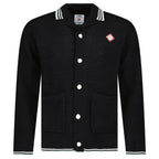 Casablanca Embroidered Faux Crochet Long Sleeve Shirt in Black