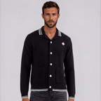 Casablanca Embroidered Faux Crochet Long Sleeve Shirt in Black