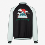 Casablanca Embroidered Satin Bomber Jacket in Mint and Black