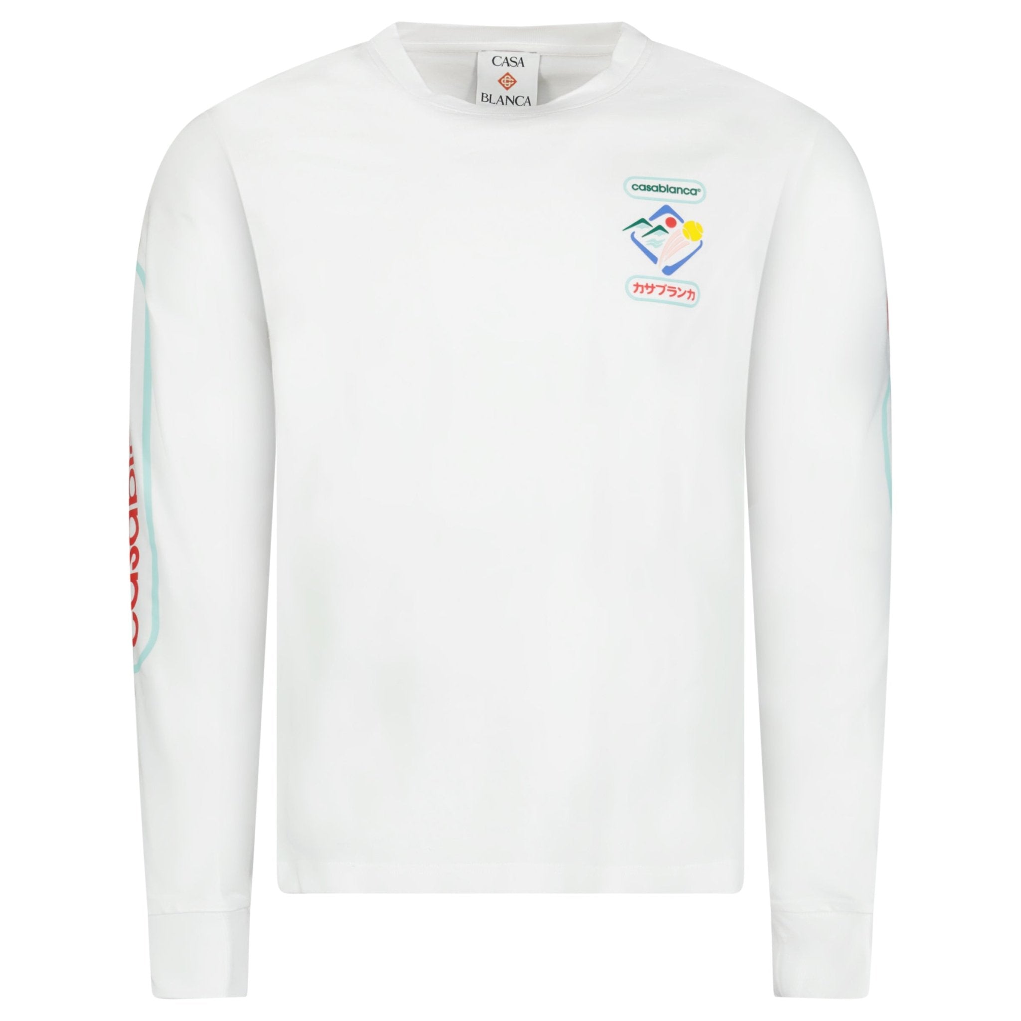 Casablanca Fuji Dream Screen Printed Long Sleeve T-Shirt White
