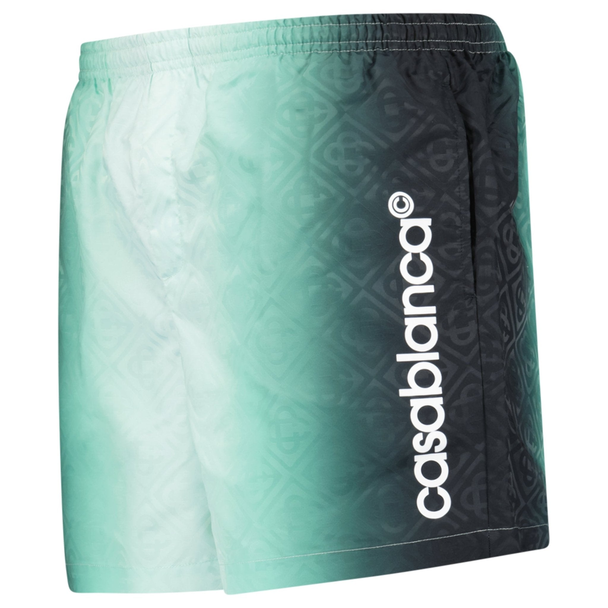 Casablanca Gradient Monogram Jacquard Swim Shorts in Teal Green