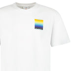 Casablanca Gradient Square Logo Short Sleeve T‑Shirt in White