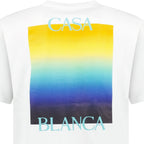 Casablanca Gradient Square Logo Short Sleeve T‑Shirt in White