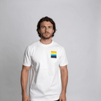 Casablanca Gradient Square Logo Short Sleeve T‑Shirt in White