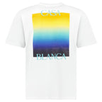 Casablanca Gradient Square Logo Short Sleeve T‑Shirt in White