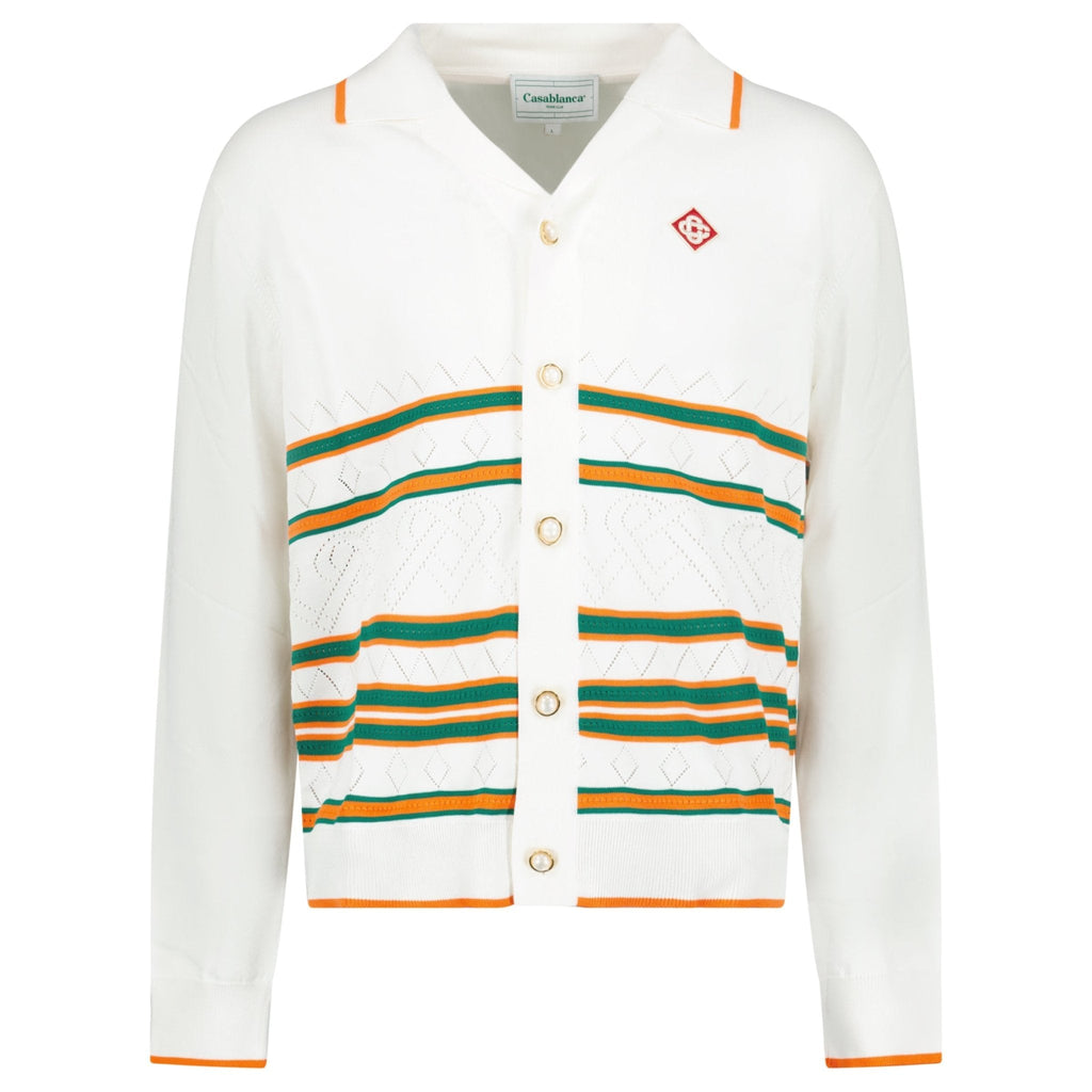 Casablanca Heart Pointelle Shirt Off White