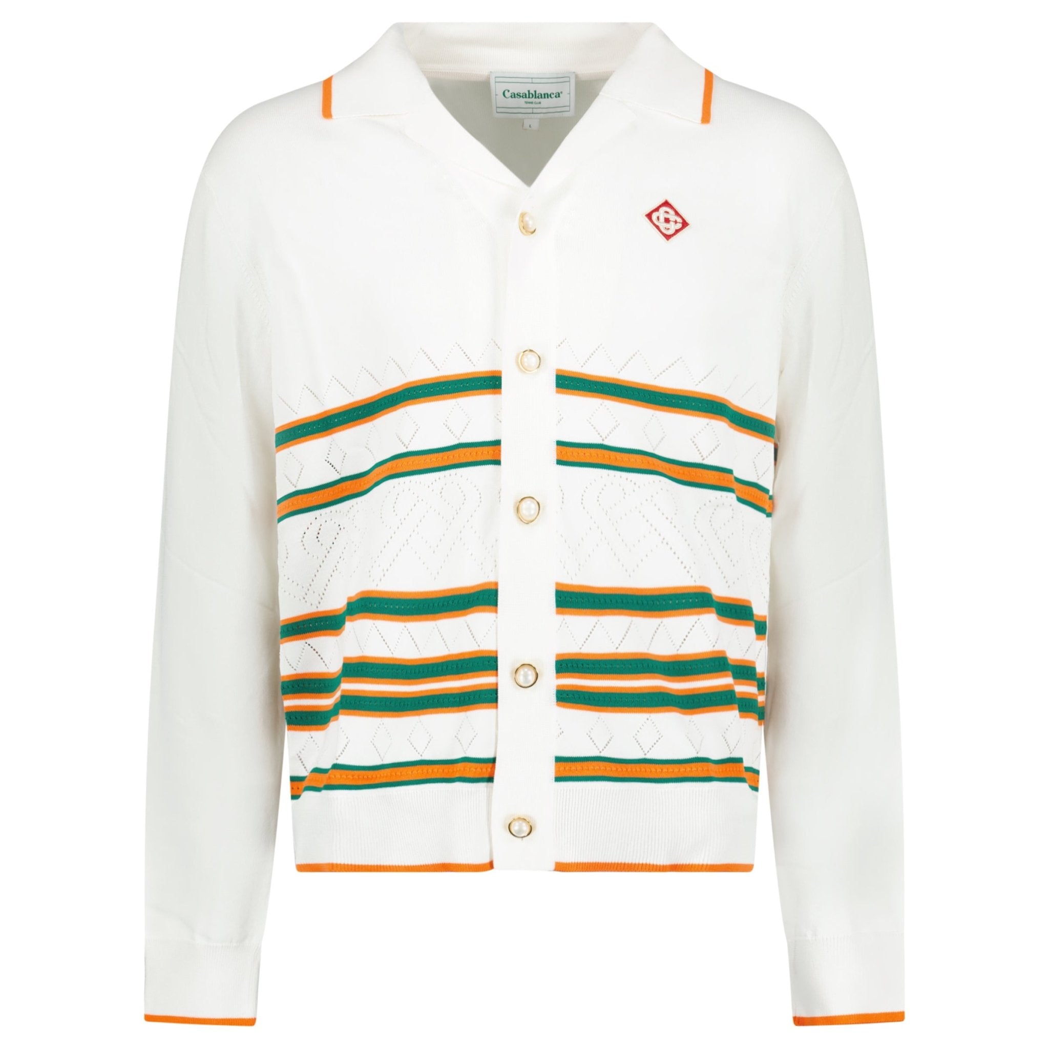 Casablanca Heart Pointelle Shirt Off White