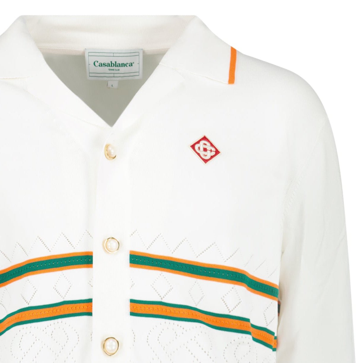 Casablanca Heart Pointelle Shirt Off White