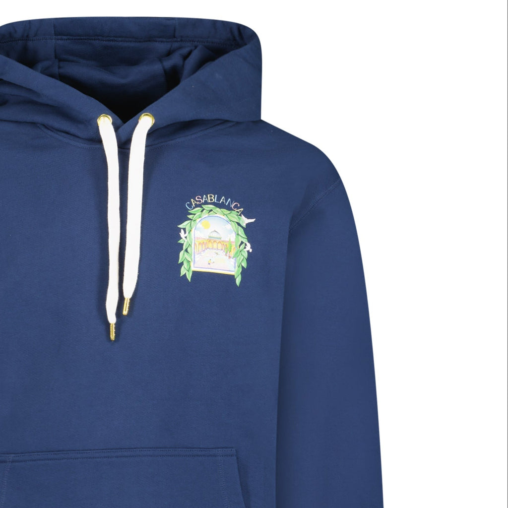 Casablanca L'Arche De Tennis Hoodie in Navy