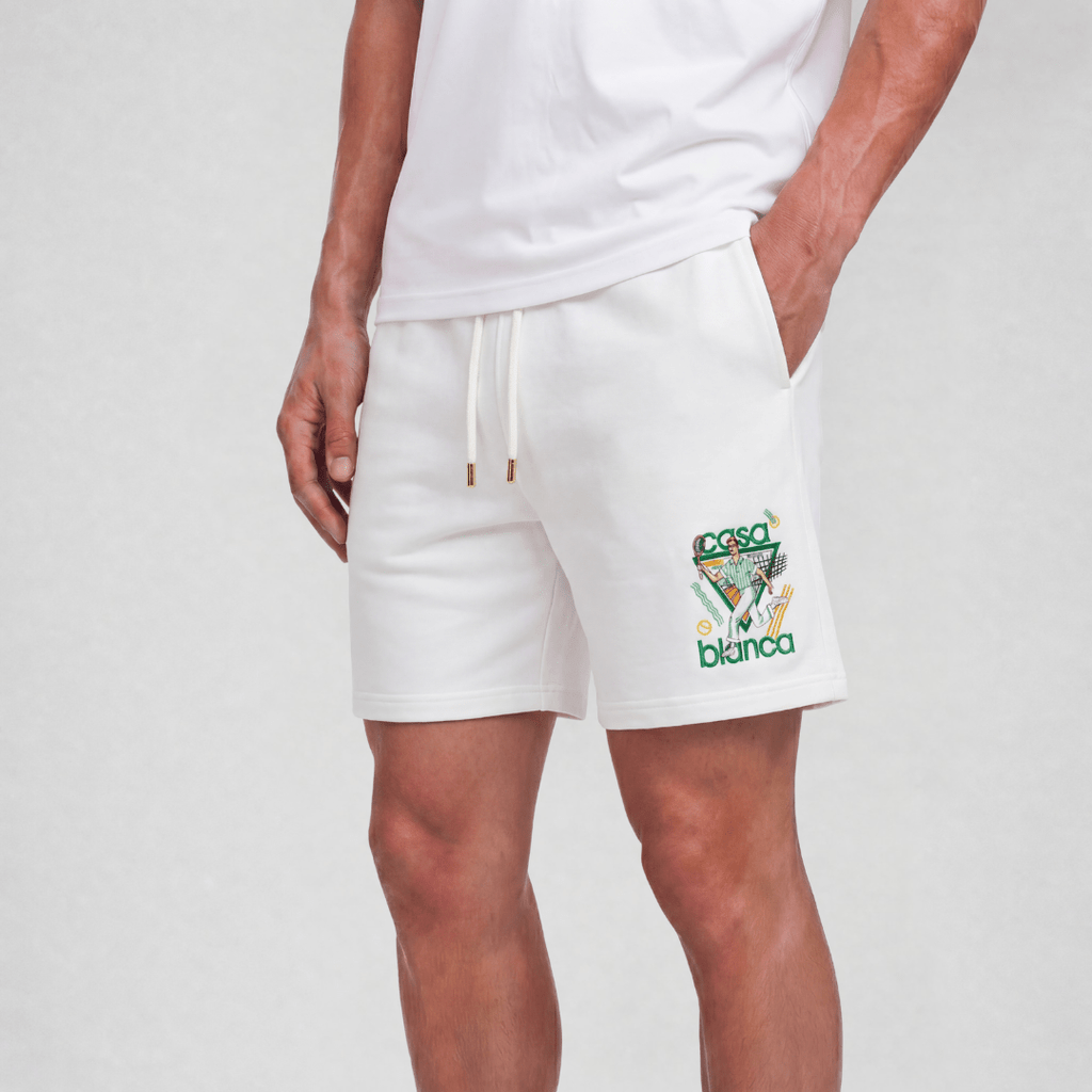 Casablanca Le Jeu Sweat Shorts in Off White