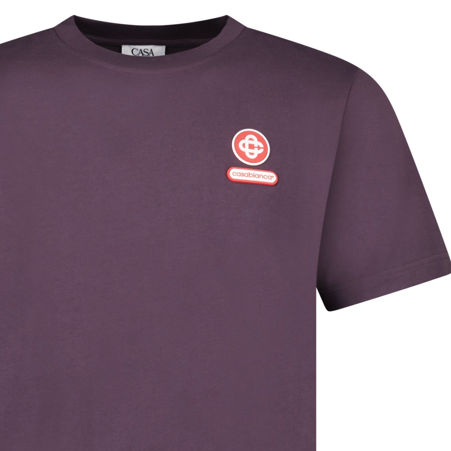 Casablanca Logo Patch Jersey T-Shirt in Aubergine
