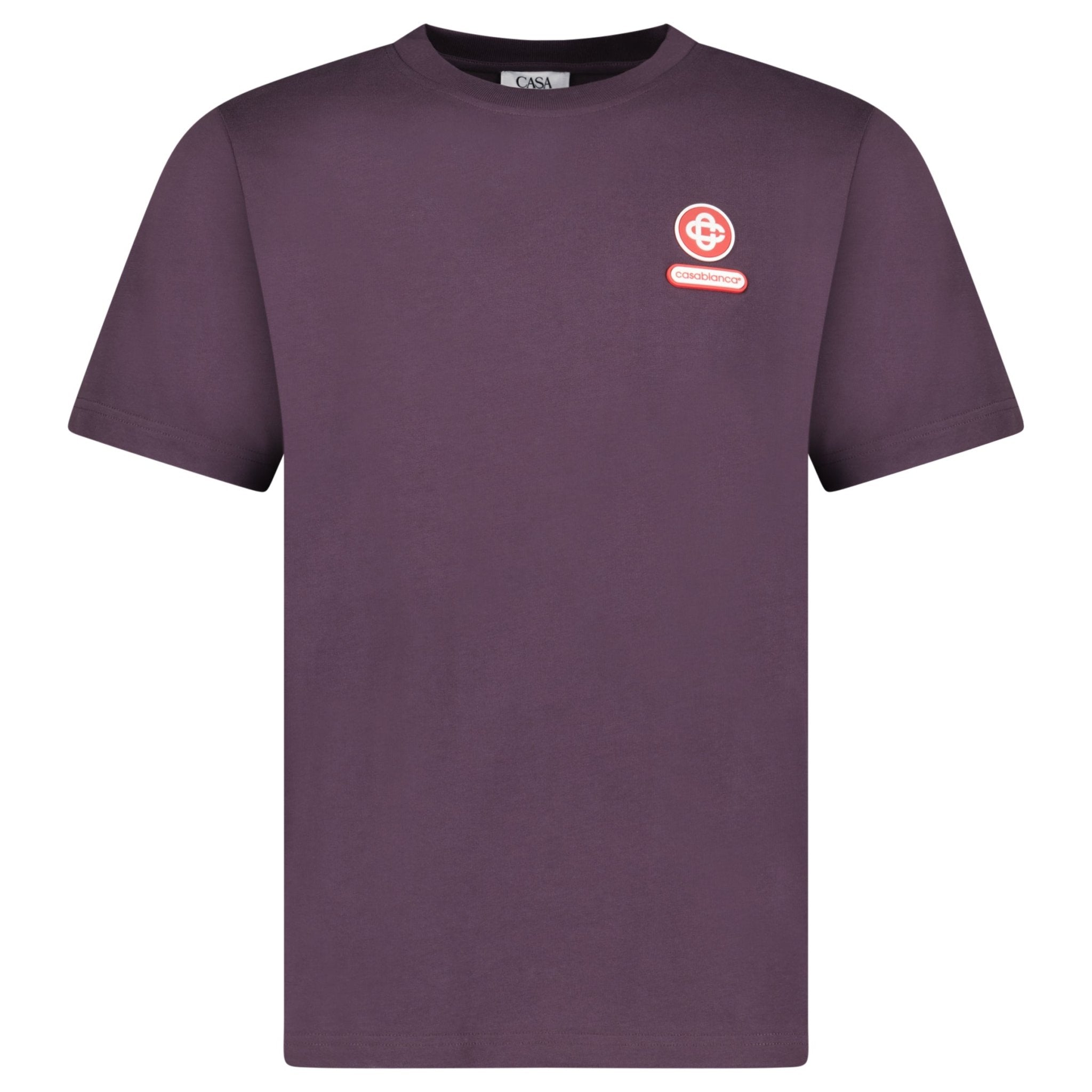 Casablanca Logo Patch Jersey T-Shirt in Aubergine