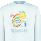 Casablanca Manga Tennis Ball Sweatshirt in Light Blue