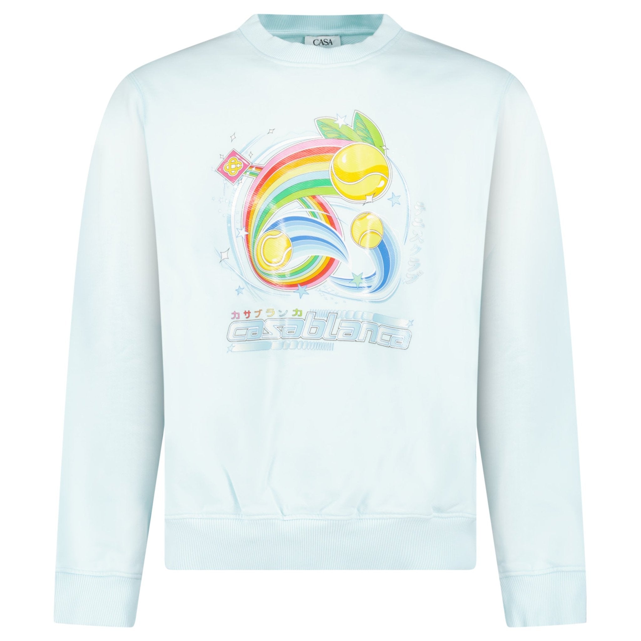 Casablanca Manga Tennis Ball Sweatshirt in Light Blue
