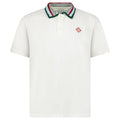 Casablanca Mint Stripe Knit Collar Classic Polo in Ivory