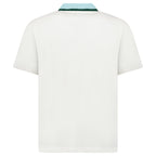 Casablanca Mint Stripe Knit Collar Classic Polo in Ivory