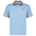 Casablanca Mint Stripe Knit Collar Classic Polo in Pale Blue