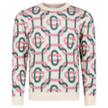 Casablanca Monogram Mohair Jumper in Green and Pink