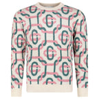 Casablanca Monogram Mohair Jumper in Green and Pink