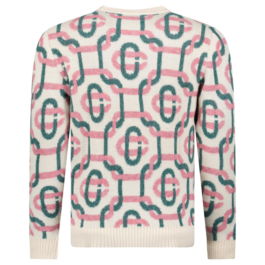 Casablanca Monogram Mohair Jumper in Green and Pink