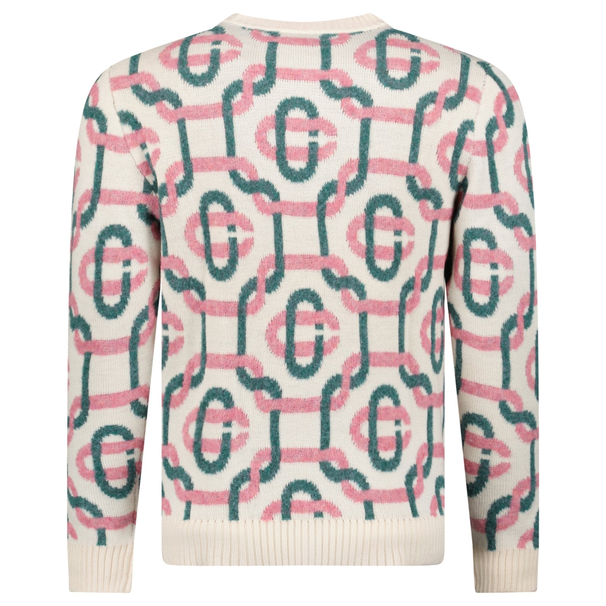 Casablanca Monogram Mohair Jumper in Green and Pink