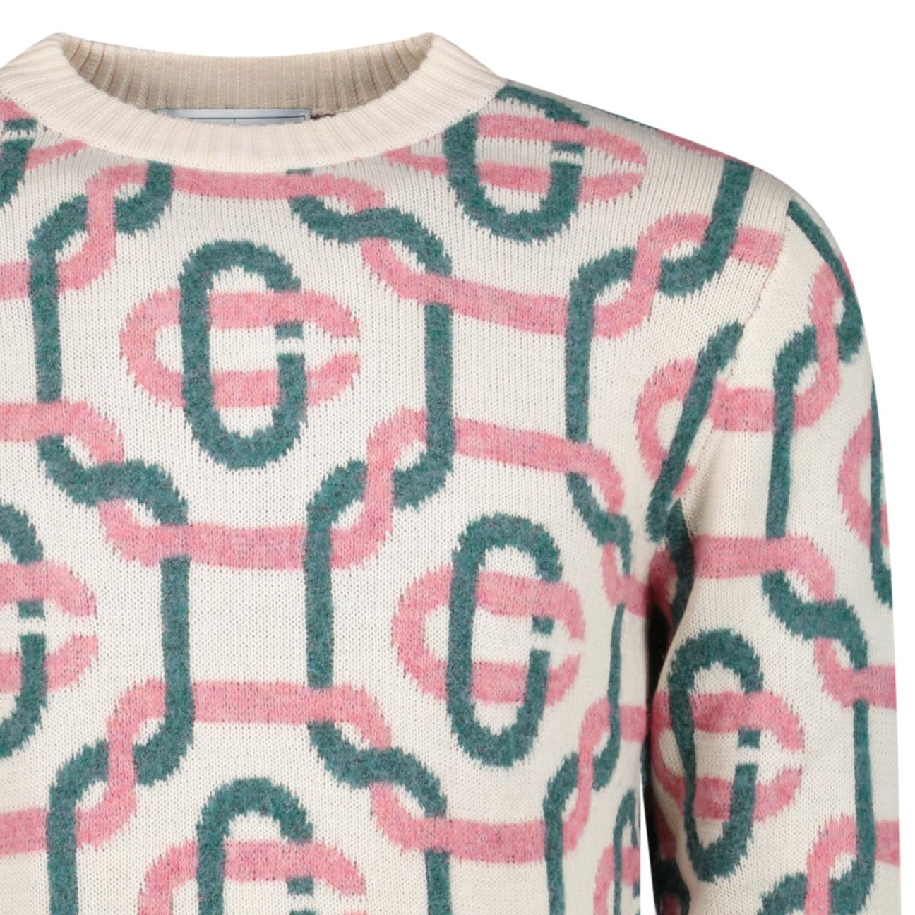 Casablanca Monogram Mohair Jumper in Green and Pink