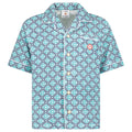 Casablanca Monogram Short Sleeve Towelling Shirt in Turquoise Green