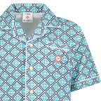Casablanca Monogram Short Sleeve Towelling Shirt in Turquoise Green