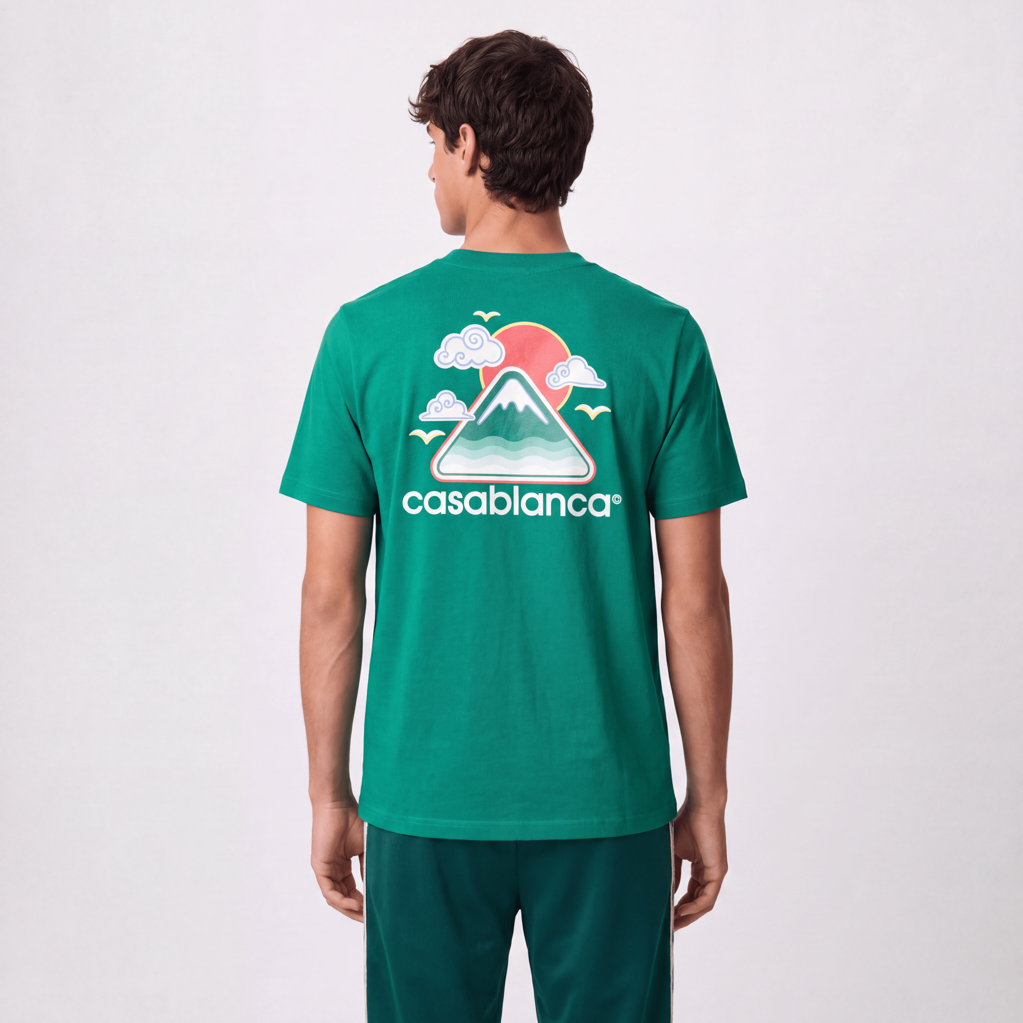 Casablanca Montagne Ondulée Short Sleeve T-Shirt in Green