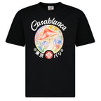 Casablanca Mushroom Emblem Short Sleeve T‑Shirt in Black