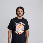 Casablanca Mushroom Emblem Short Sleeve T‑Shirt in Black