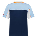 Casablanca Oversized Colour Block Polo Shirt in Pale Blue, White and Navy