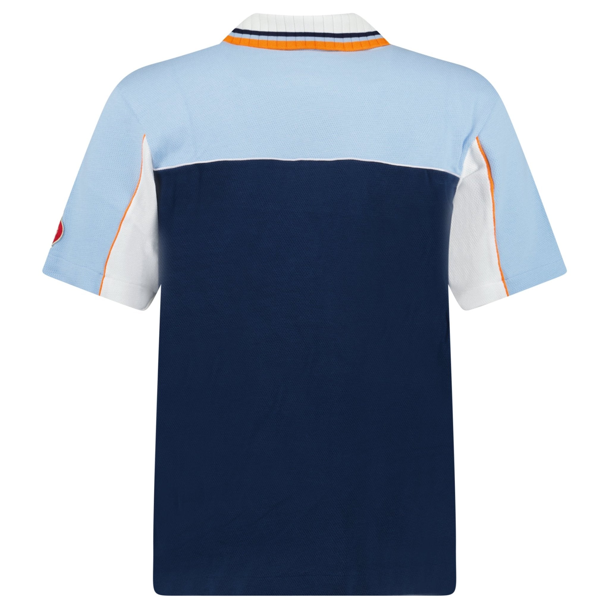 Casablanca Oversized Colour Block Polo Shirt in Pale Blue, White and Navy