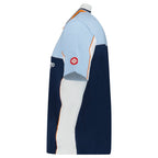 Casablanca Oversized Colour Block Polo Shirt in Pale Blue, White and Navy