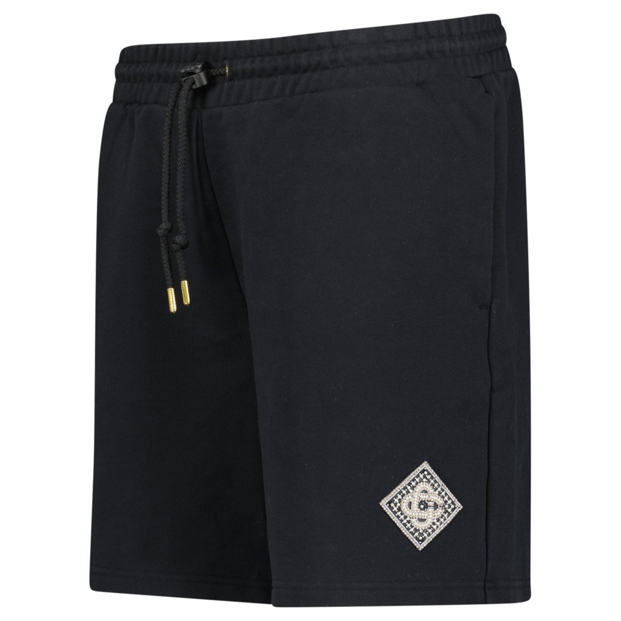 Casablanca Pearl & Diamond Logo Sweatshorts in Black