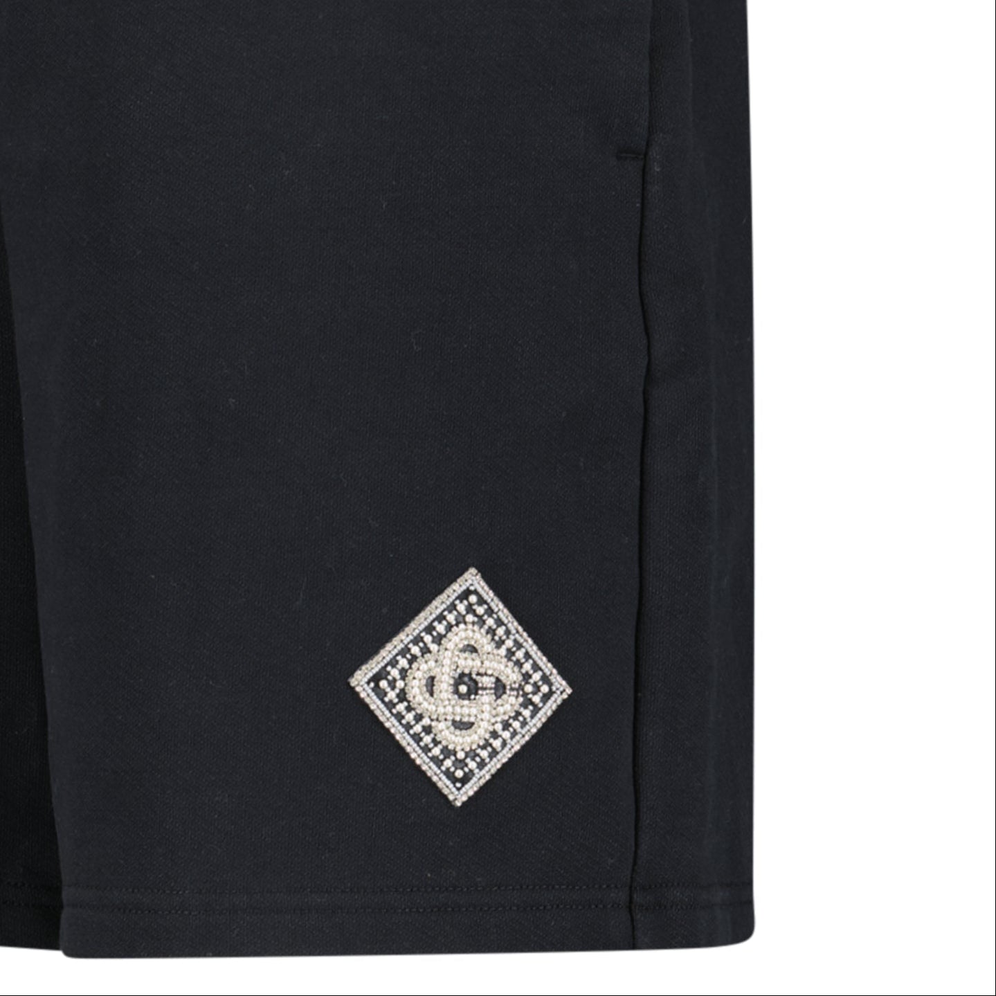 Casablanca Pearl & Diamond Logo Sweatshorts in Black