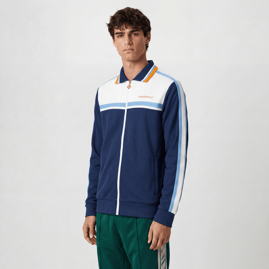 Casablanca Pique Track Jacket in Navy