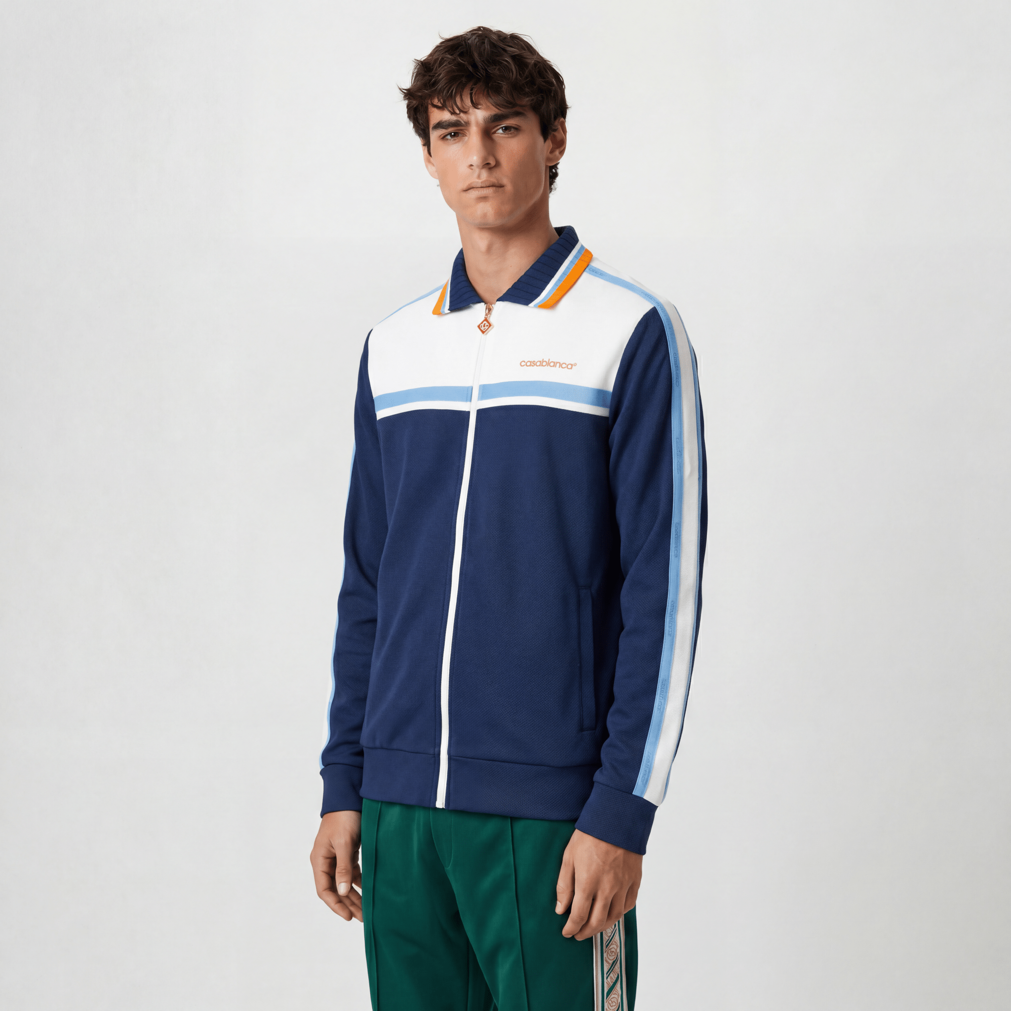 Casablanca Pique Track Jacket in Navy
