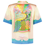 Casablanca Printed 'Lucid Dreams' Short-Sleeve Silk Shirt in Multicolour