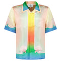 Casablanca Printed 'Lucid Dreams' Short-Sleeve Silk Shirt in Multicolour