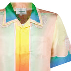 Casablanca Printed 'Lucid Dreams' Short-Sleeve Silk Shirt in Multicolour